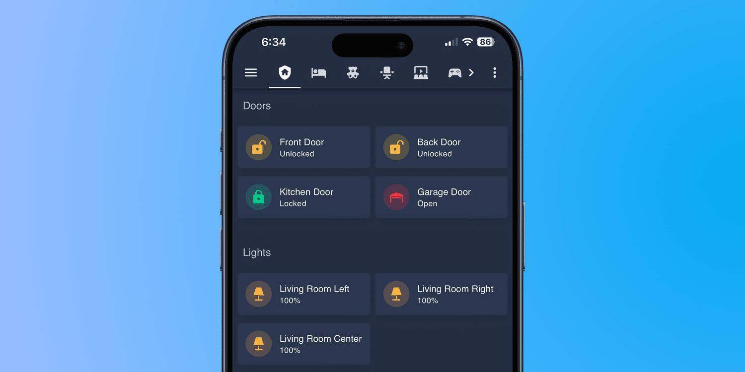 Custom lock cards shown on a Home Assistant dashboard